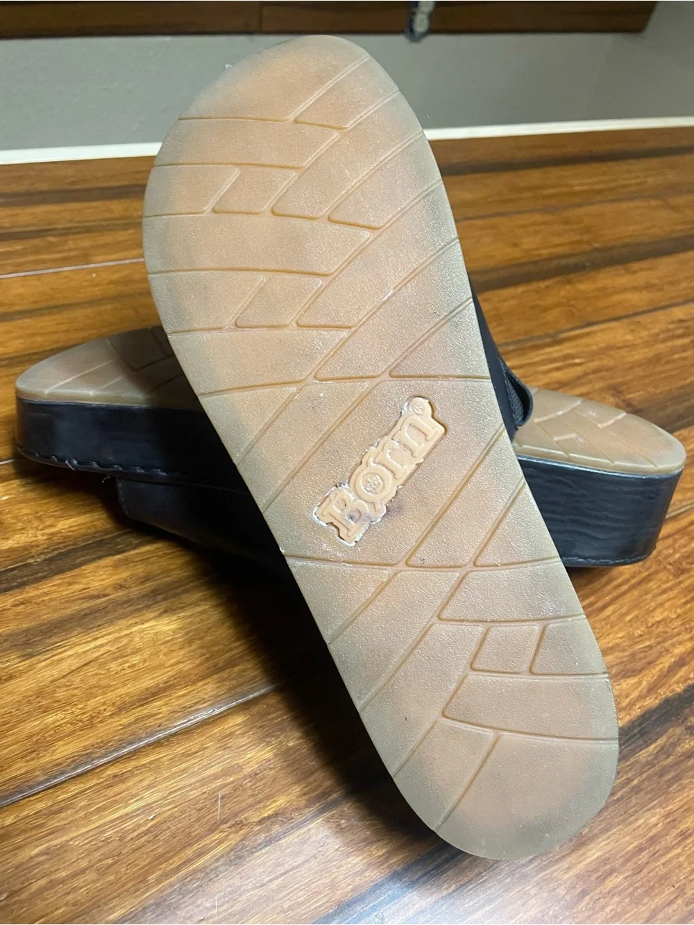 Born Black Leather Men’s Slide Sandals
